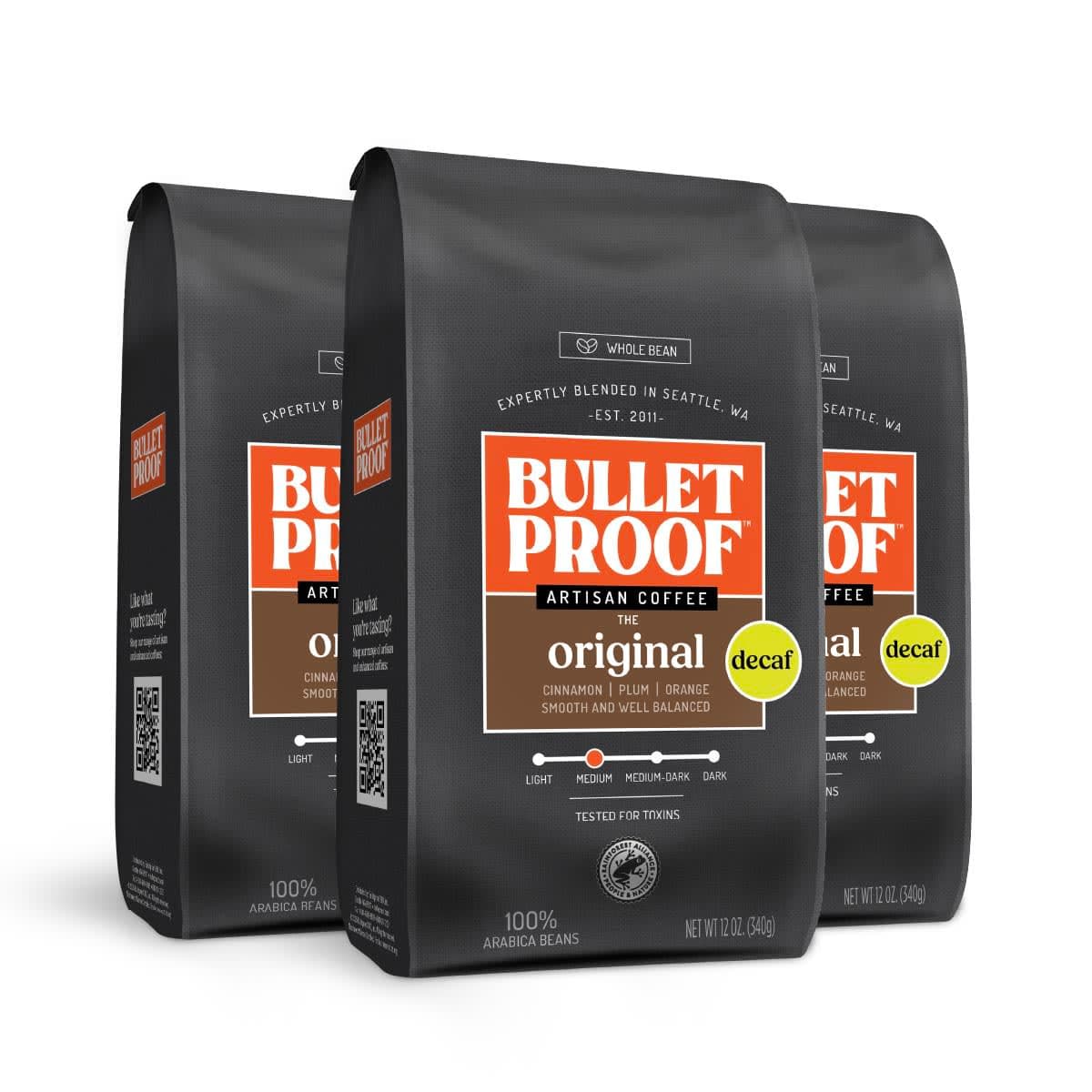 Bulletproof Bulletproof Original Decaf Whole Bean Coffee, 3 pack